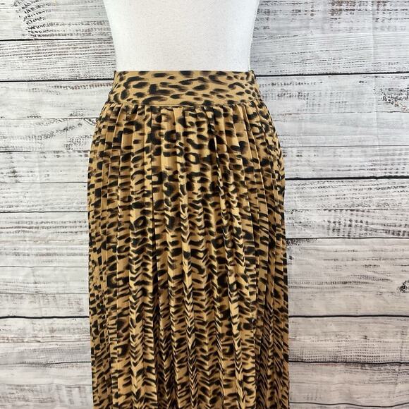 Ebossy Collection Skirt size Small Cheetah Leopard Sheer Pleated Long A Line - Picture 4 of 11